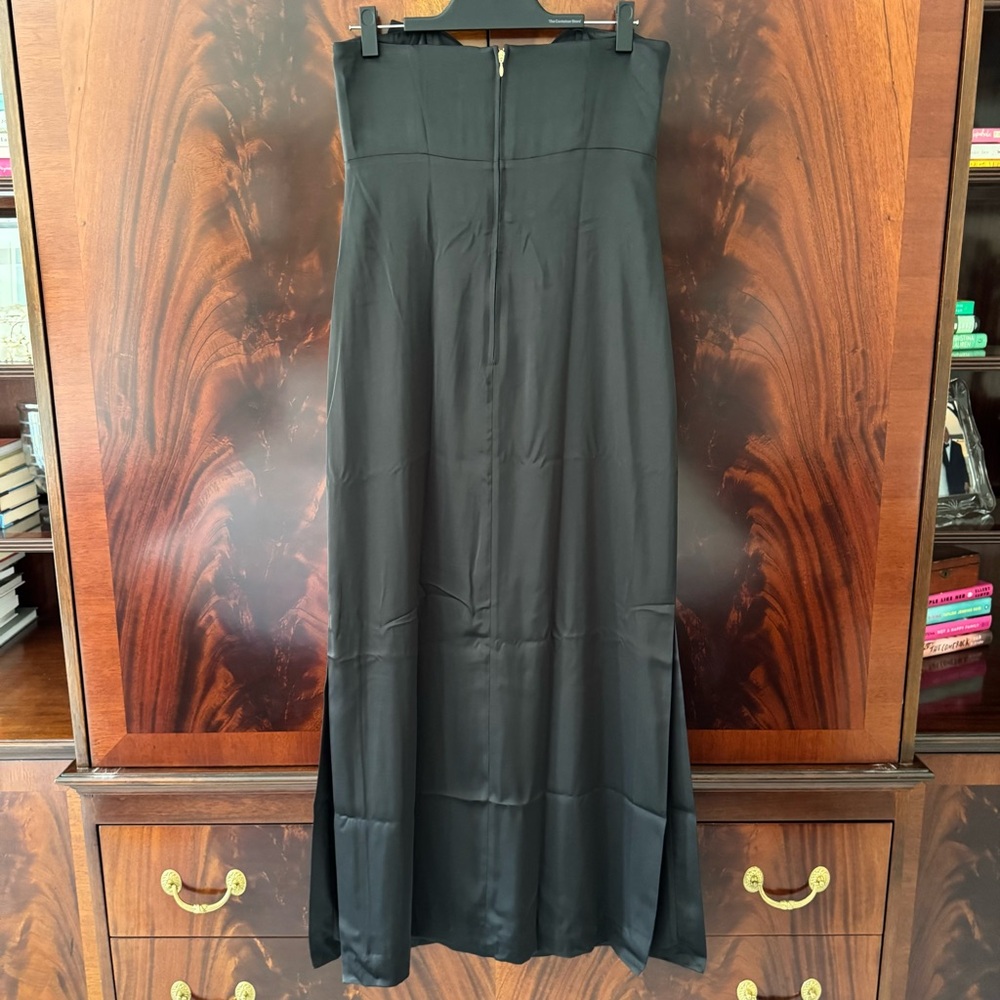 NWT Lilly Pulitzer Carlynn Satin Maxi Bow Dress Noir 8 - Picture 8 of 16